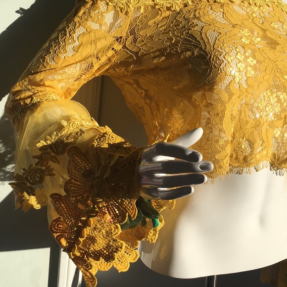 Bell Sleeve Top Boho Glam Yellow NWT Sizes S and M - Picture 3 of 8